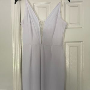 Open back white jumpsuit